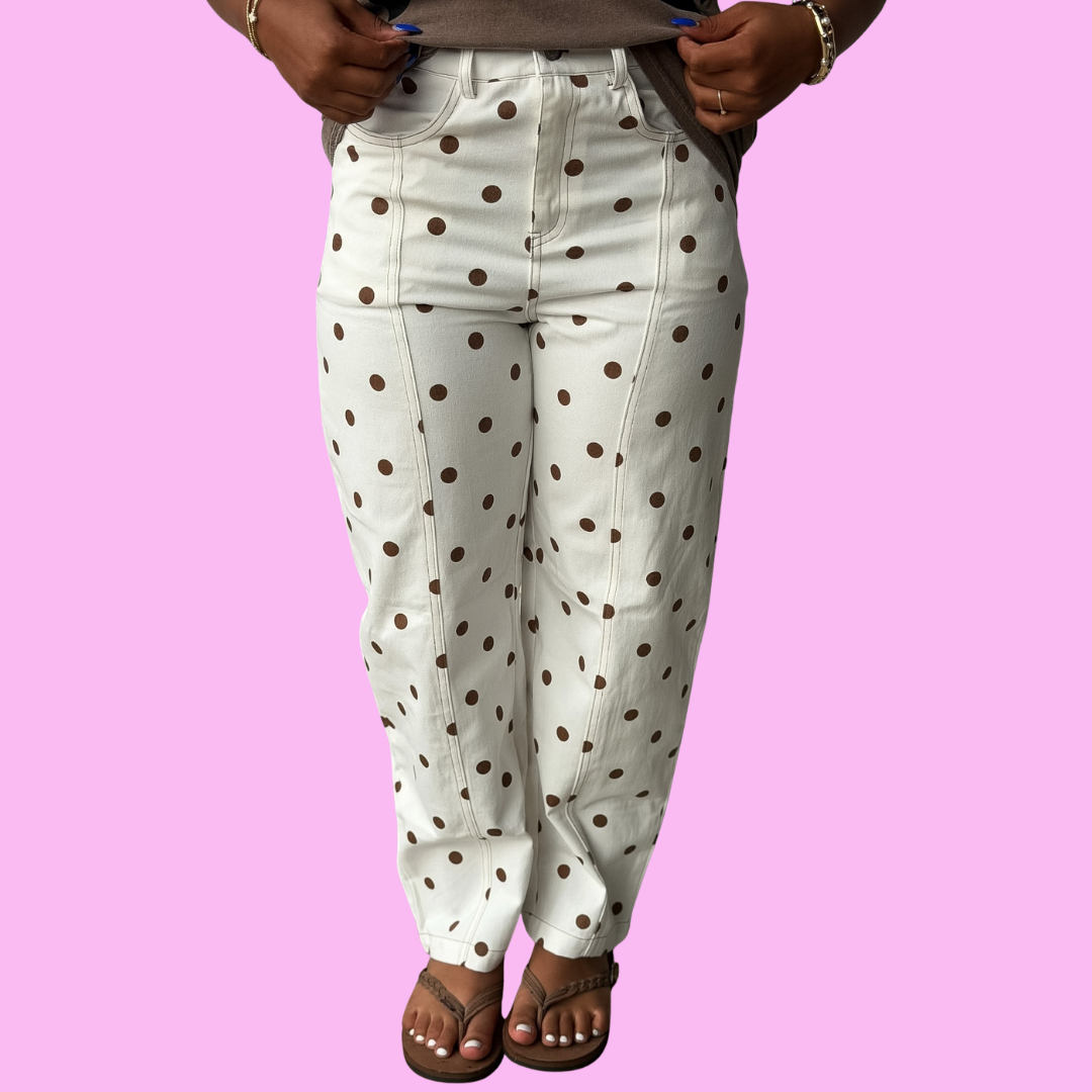 🤎 Mocha Dot Denim Pants