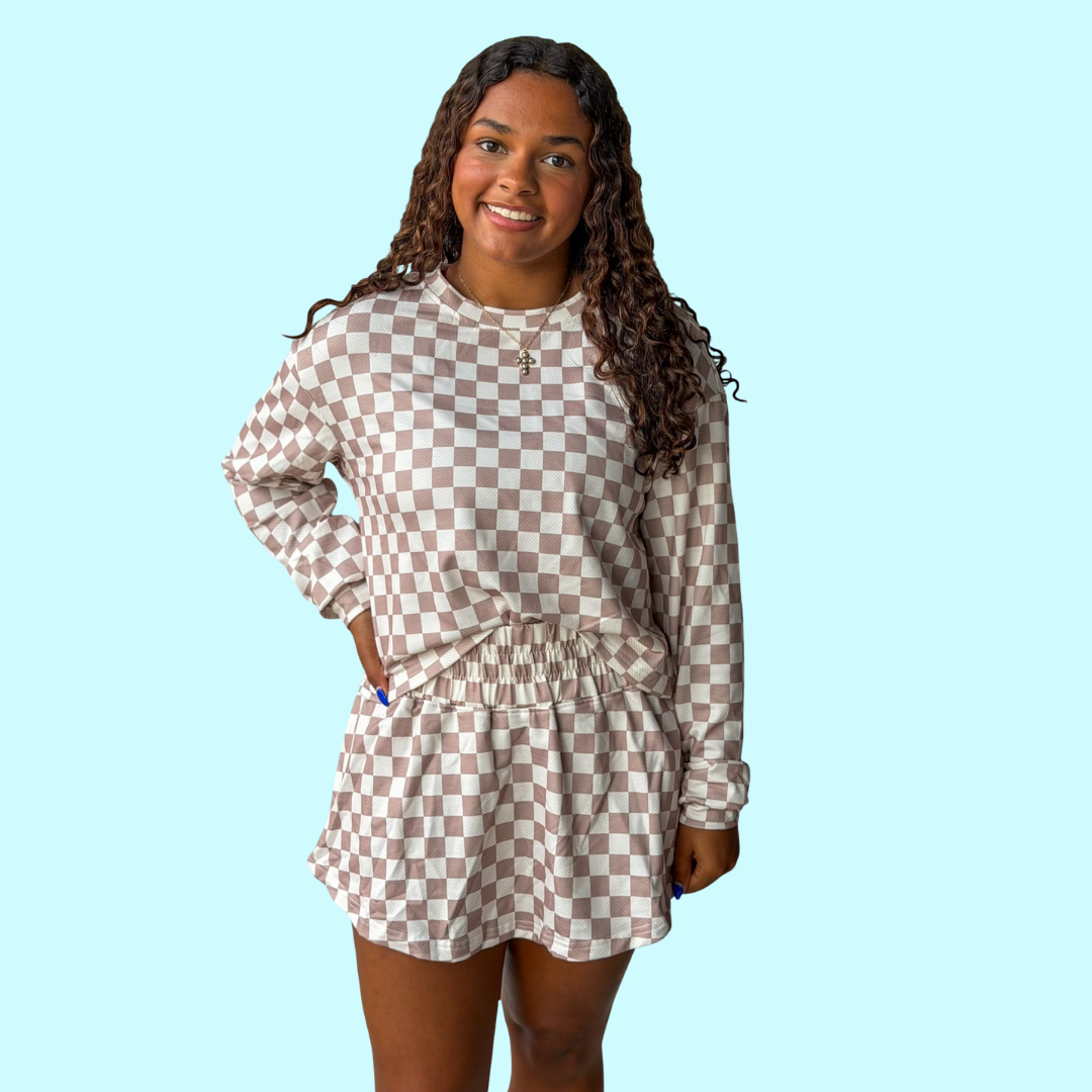 🤍 Cozy Check Lounge Set