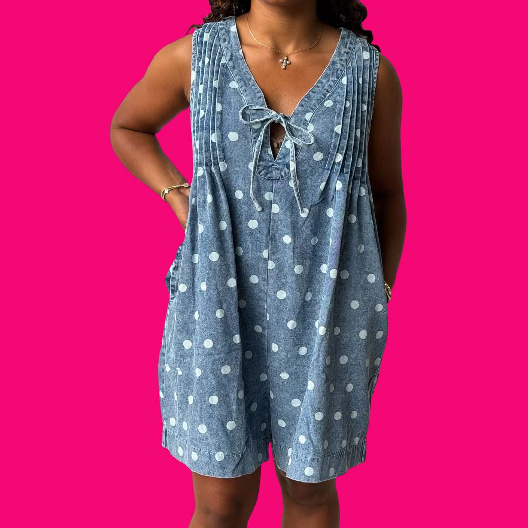 🩵 The Darling Dot Romper